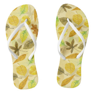 Autumn pattern watercolor 2 thongs