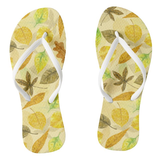 Autumn pattern watercolor 2 thongs (Footbed)