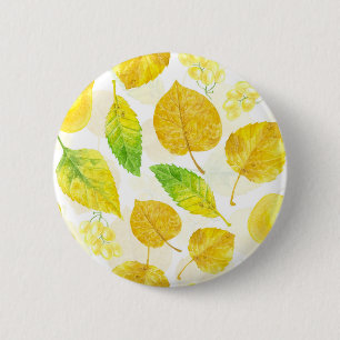 Autumn pattern watercolor 6 cm round badge
