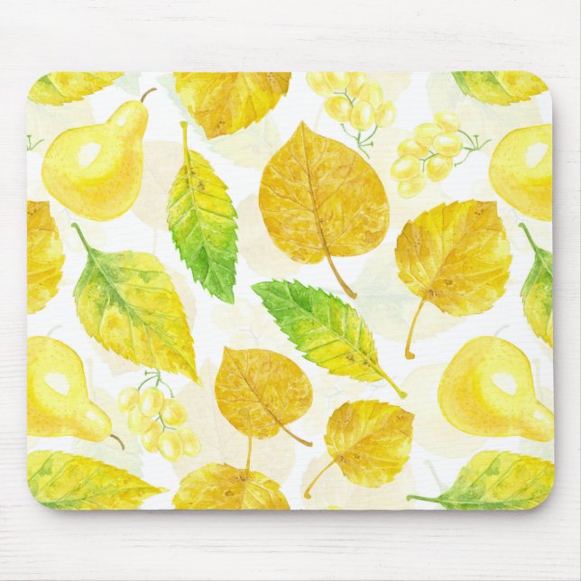 Autumn pattern watercolor mouse pad (Front)