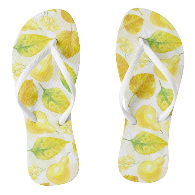 Autumn pattern watercolor thongs (Footbed)