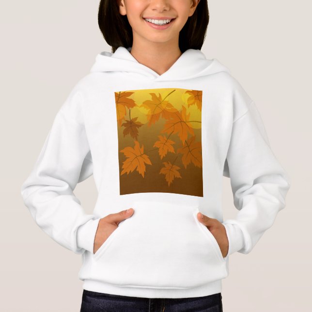 Autumn pattern with falling maple leaves and bokeh (Front)