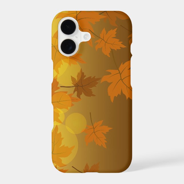Autumn pattern with falling maple leaves and bokeh (Back)