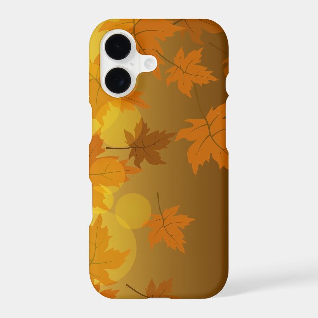 Autumn pattern with falling maple leaves and bokeh (Back)