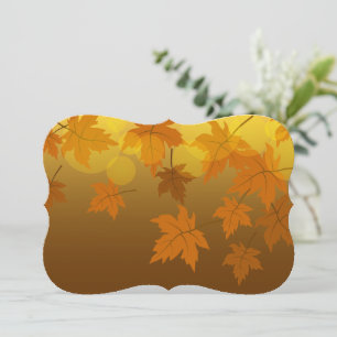 Autumn pattern with falling maple leaves and bokeh