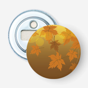 Autumn pattern with falling maple leaves and bokeh bottle opener