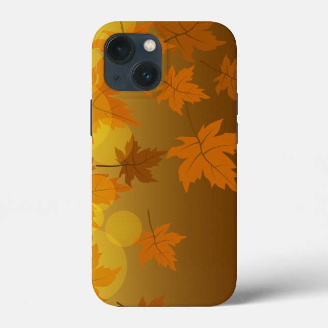Autumn pattern with falling maple leaves and bokeh Case-Mate iPhone case (Back)