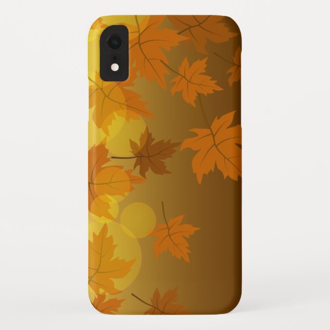 Autumn pattern with falling maple leaves and bokeh Case-Mate iPhone case (Back)