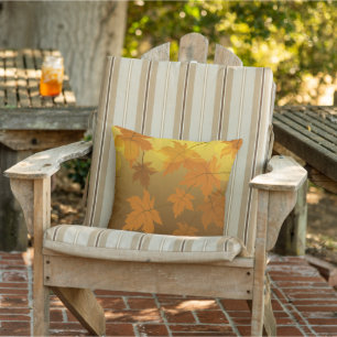 Autumn pattern with falling maple leaves and bokeh cushion