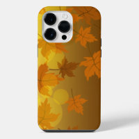 Autumn pattern with falling maple leaves and bokeh