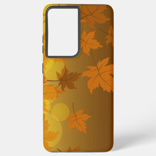 Autumn pattern with falling maple leaves and bokeh samsung galaxy case