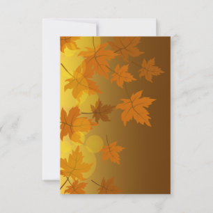 Autumn pattern with falling maple leaves and bokeh save the date