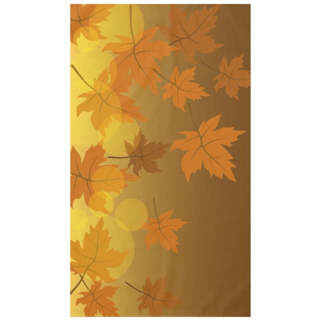 Autumn pattern with falling maple leaves and bokeh tablecloth (Front)