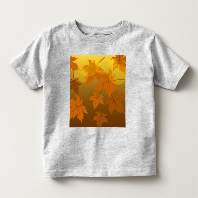 Autumn pattern with falling maple leaves and bokeh toddler T-Shirt (Front)
