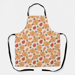 Autumn Pattern With Pumpkins, Acorns and Leaves Apron