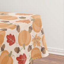 Autumn Pattern With Pumpkins, Acorns and Leaves