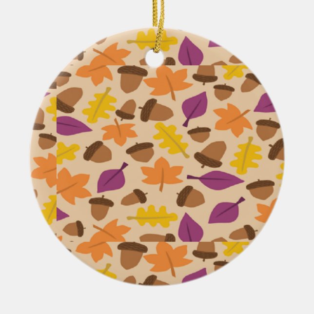 Autumn patterned ceramic ornament (Front)