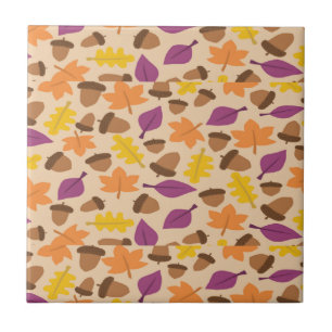 Autumn patterned ceramic tile