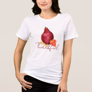 Autumn Pear Floral Thankful Tri-Blend Shirt