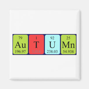 Autumn periodic table name magnet