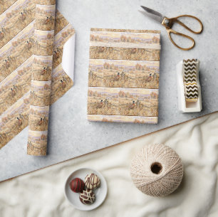 Autumn Pheasant in Country Field Wrapping Paper