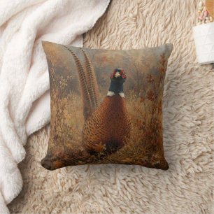 Autumn Pheasant Oil Painting Cushion