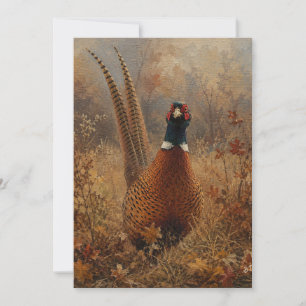 Autumn Pheasant Oil Painting  Invitation