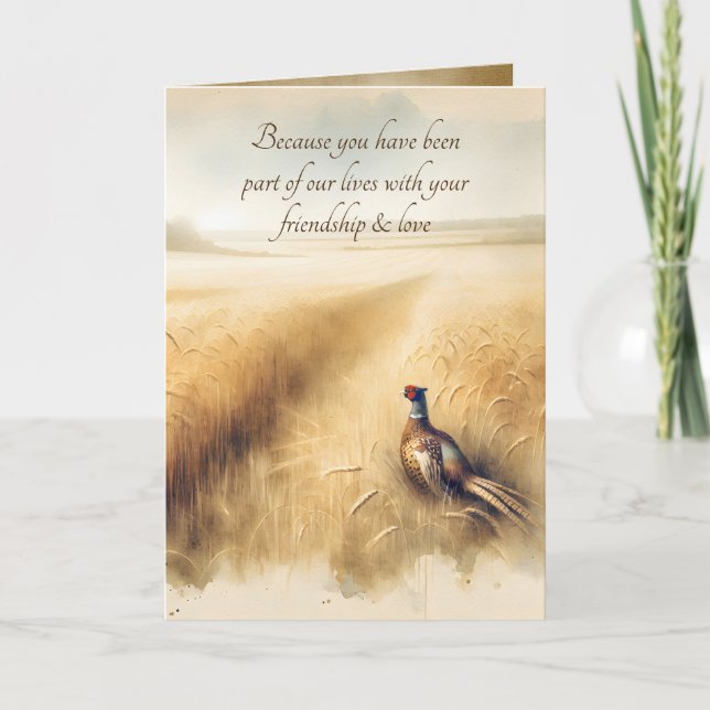 Autumn Pheasant Wedding Vow Renewal  Invitation (Front)