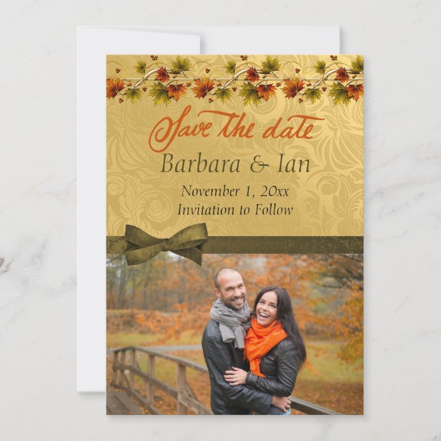 Autumn Photo Save the Date (Front)