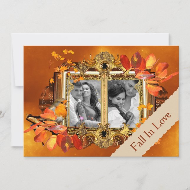 Autumn Photo Save the Date Invitation (Front)