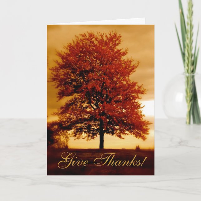 Autumn Photograph Custom Thanksgiving Card (Front)