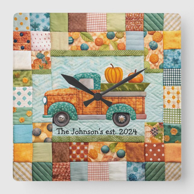 Autumn Pickup Truck Wall Clock (Front)