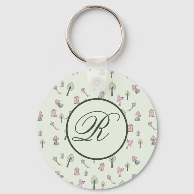autumn picture personalized key ring (Front)
