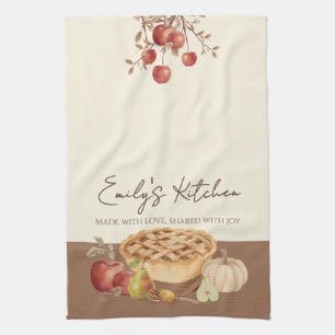 Autumn Pie Personalised Tea Towel