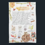 Autumn Pie | Watercolor Recipe Heirloom Tea Towel<br><div class="desc">For a unique gift, make a batch of goodness right from one of grandma's treasured recipes, and gift along with a heirloom tea towel printed with the same recipe. Turn handwritten recipes from your mother or grandmother or aunts into gorgeous and sentimental tea towels for daily use. Any recipe can...</div>