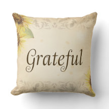 Autumn Pillow- Grateful- Square Throw Pillow