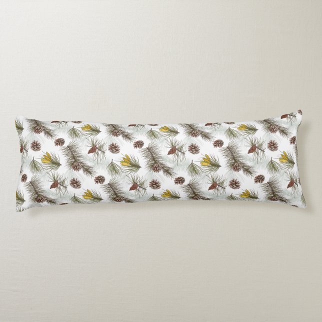 Autumn Pine Cones Body Cushion (Back)