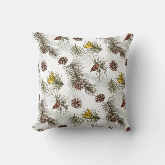 Autumn Pine Cones Cushion (Front)
