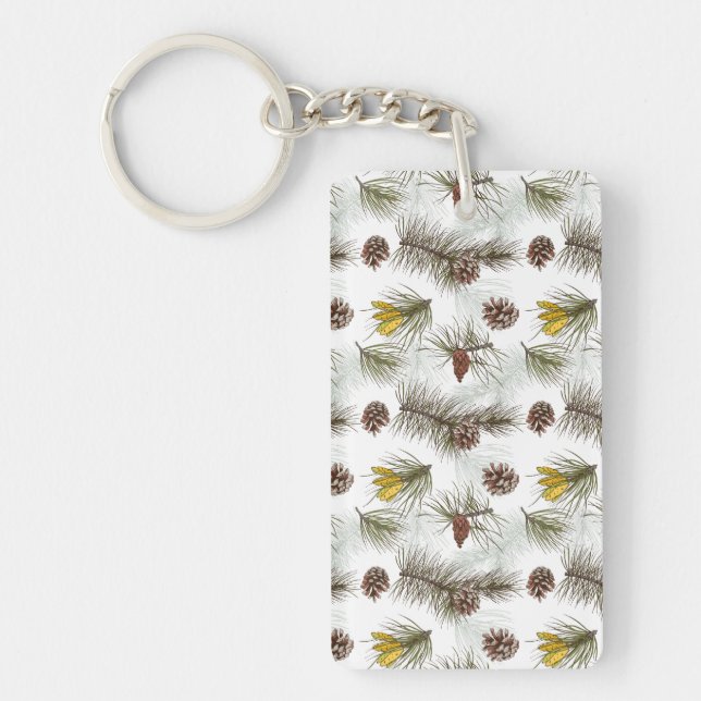Autumn Pine Cones Key Ring (Front)