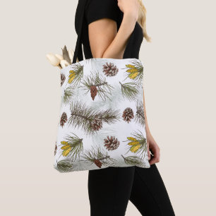 Autumn Pine Cones Tote Bag