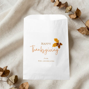 Autumn Pinecones Happy Thanksgiving Favour Bag