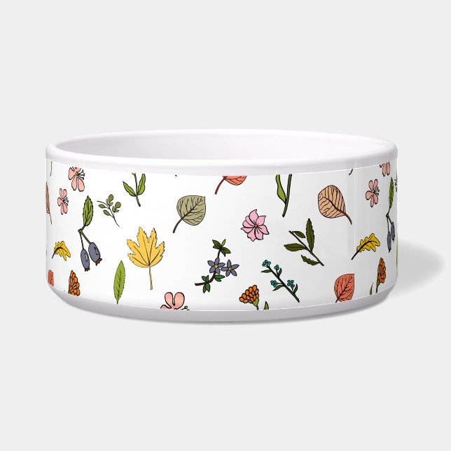 autumn pink red and yellow flowers and leaves (Front)