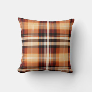 Autumn Plaid Cosy Fall Pattern Design Cushion