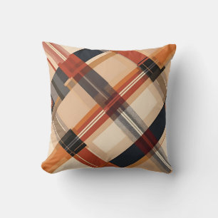 Autumn Plaid Cosy Fall Pattern Design Cushion