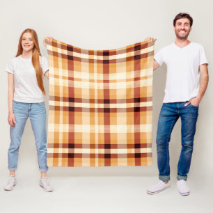 Autumn Plaid Cosy Fall Pattern Design Fleece Blanket