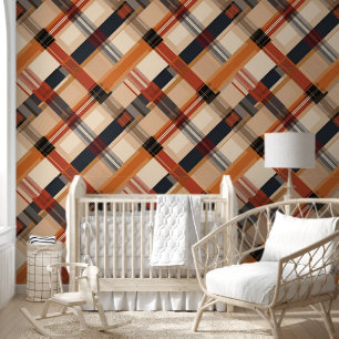 Autumn Plaid Cosy Fall Pattern Design Wallpaper