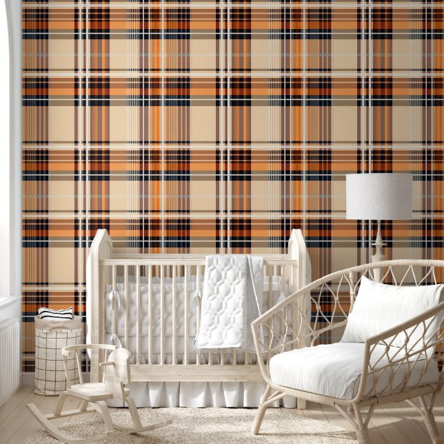 Autumn Plaid Cosy Fall Pattern Design Wallpaper (Kids)