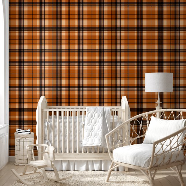 Autumn Plaid Cosy Fall Pattern Design Wallpaper (Kids)