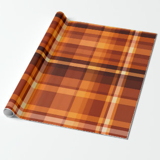 Autumn Plaid Cosy Fall Pattern Design Wrapping Paper