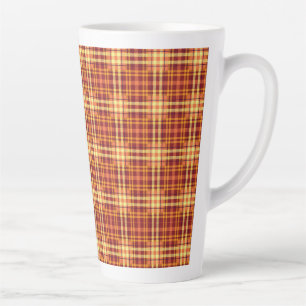 Autumn Plaid Fabric Texture Pattern-52627 Latte Mug